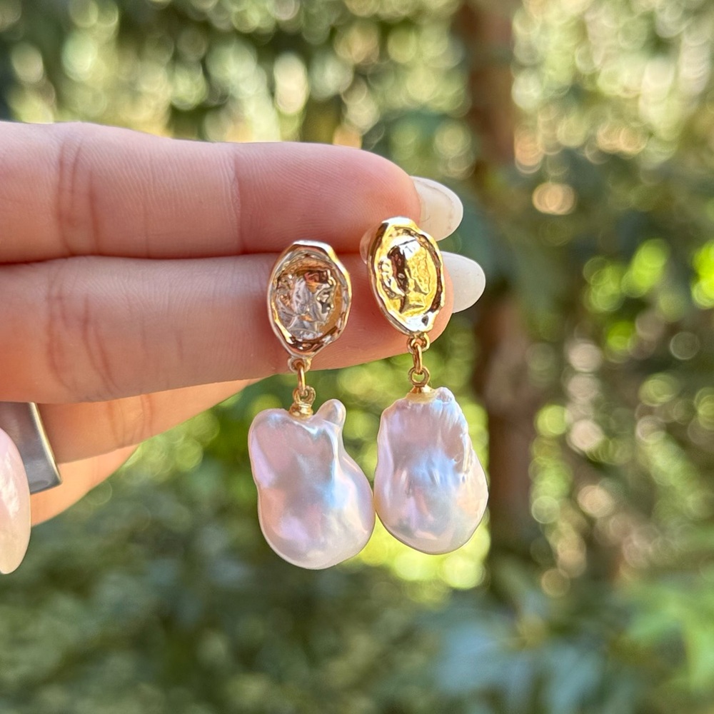 Baroque Pearl Earrings – One of a Kind!